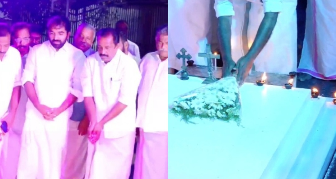 കമ്മിഷനിങ്ങിന് മുന്‍പ് ഉമ്മന്‍ചാണ്ടിയുടെ കല്ലറയിലെത്തി പുഷ്പാര്‍ച്ചന നടത്തി എം വിന്‍സെന്റ് എംഎല്‍എ
