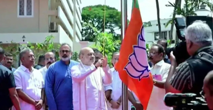 ബിജെപിയുടെ പുതിയ സംസ്ഥാന കാര്യാലയം കേന്ദ്ര ആഭ്യന്തര മന്ത്രി അമിത് ഷാ ഉദ്‌ഘാടനം ചെയ്‌തു;
