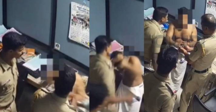 തൃശൂരിൽ യൂത്ത് കോൺഗ്രസ് നേതാവിനെ സ്റ്റേഷനിലെത്തിച്ച് ക്രൂരമായി മർദിച്ച ദൃശ്യങ്ങൾ പുറത്ത്: