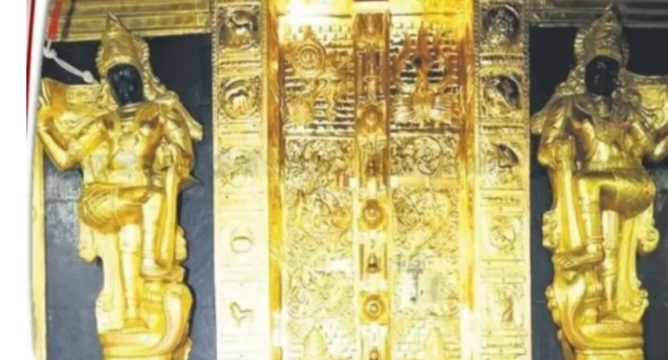 ശബരിമല ശ്രീകോവിലിലെ സ്വർണവാതിൽ പാളിയുടെ മഹസറിൽ ദുരൂഹത;രേഖയിൽ വാതിൽപാളിയെന്ന് മാത്രം